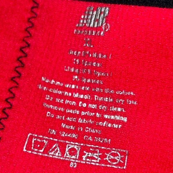 New Balance Logo Racerback Sports Bra Red Black Size XL - Picture 4 of 5